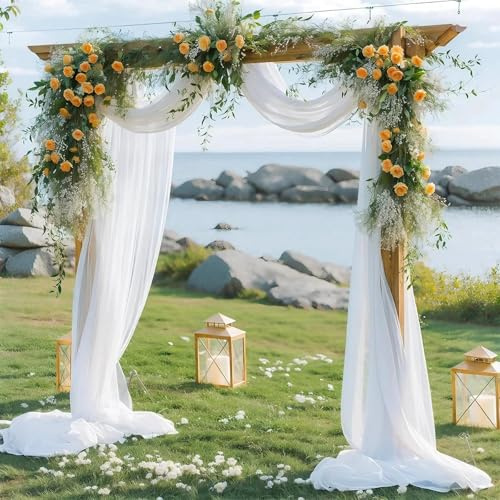 Tüllstoff 160×500 cm Cremeweiß – Weicher Organza Dekostoff für Hochzeit, Vorhang, Hochzeitsbogen, Tischdeko, Party, Basteln, Festdeko, DIY Stoff Transparent für Schleier & Dekoideen