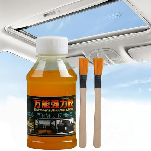 100ml Headliner Repair Glue with Brush, Strong Fabric Adhesive for Car Roof Liner, Upholstery, Leather & Material Repair, Waterproof Windscreen Adhesive, Long-Lasting & All-Purpose Glue for Fabric
