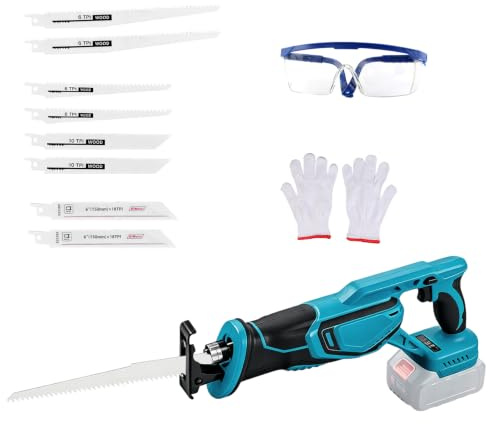 Cordless Reciprocating Saw for Makita 18V Battery,Brushless Wood Saw 8 Blad