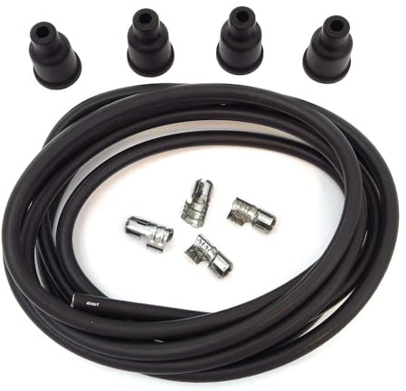 Spark Plug Wire Kit - 7mm - Fits Dynatek Dyna & 4into1 Magna Coils - 8 feet of Wire Plus Connectors Shown