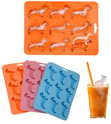Fiyuer Eiswürfelform Silikon Geschenke für Familie, Partys & Bars Dackel