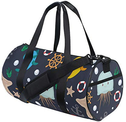 Rootti Sport-Turnbeutel, Meerestiere, mit Anker-Reißverschluss, Reisetasche, Sporttasche, Tragetasche, Yoga-Tasche, wasserdichte Reisetasche für Männer, Frauen, Kinder, Erwachsene