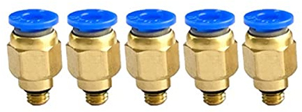 Racor atornillado neumático M5 a 4 mm, 5 unidades, conector de calidad industrial.