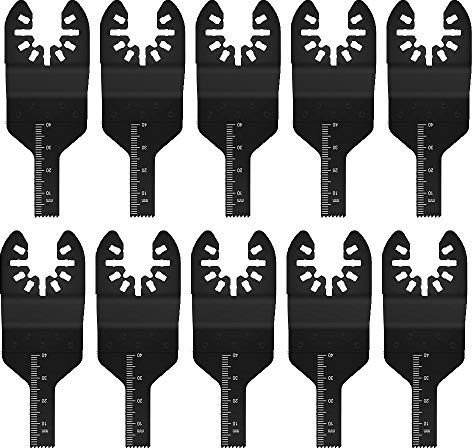 Vobor 10 hojas de sierra oscilantes para máquina de corte multifunción, kit de hojas de sierra de liberación rápida, hojas oscilantes de múltiples herramientas para madera y metal(10 mm)