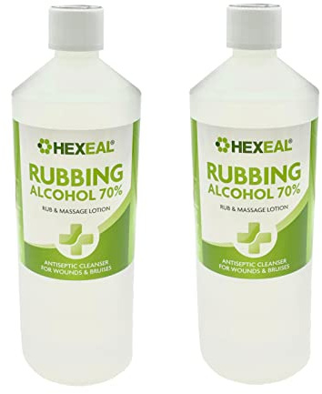 Hexeal 70% Rubbing Alcohol 2L - Cleaning Fluid & Disinfectant | 2 x 1L - Removes Grime from Phones and Electronics, Powerful Degreaser and Cleaning Fluid