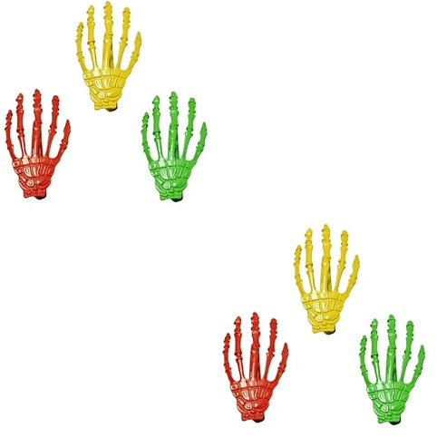 FRCOLOR 6pièces Barrette Cheveux Main De Squelette Alliage Accessoires Punk Horrifique Pour Halloween