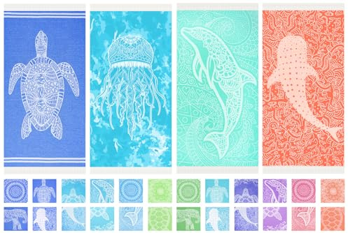 Widdonen Thin Turkish Beach Towel Lightweight Quick Dry Absorbent Cotton Bathroom Bath Pool Swim Towels Extra Large Oversized Sand Free Beach Accessories Essentials Cloud Gifts for Adult
