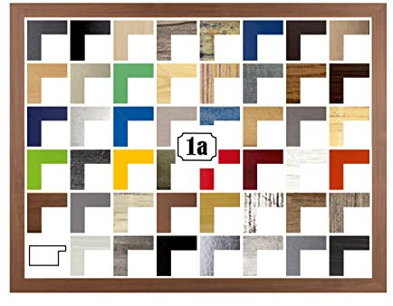 Multicolore Bilderrahmen Posterrahmen Puzzlerahmen 48x68 cm Nussbaum Dunkel Dekor 68x48 cm mit weisser Rückwand und Antireflex Acrylglas