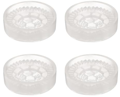 sourcing map 4pcs Rubber Furniture Caster Cups Round Chair Leg Floor Protectors Non-Slip Furniture Pads Grips Stoppers for Hardwood Floors, Transparent (Fit 0.8-1.6 Inch Chair Leg)