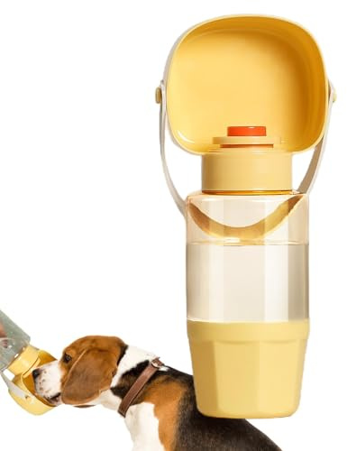 Vaso de Agua para Viajes de Perros, Vaso para Gatos al Aire Libre | de Perros al Aire Libre, Botella de Agua portátil para Mascotas con Recipiente de Comida para Paseos, Camping, hogar, Viajes