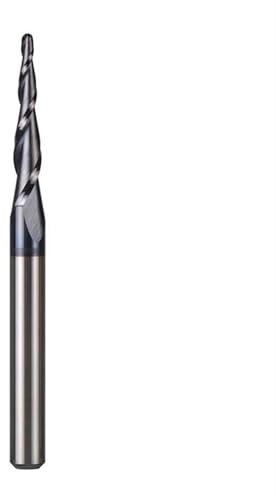 ZSjing Fraise à Queue Conique en carbure de tungstène Massif 4 mm 6 mm 8 mm Fraises à Bout sphérique Fraises à Bout Conique CNC Fraise à Bois et métal