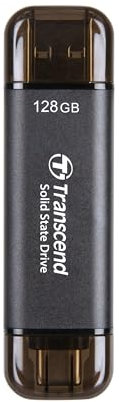 Transcend Portable SSD ESD310C 128GB Tipo-A/Tipo-C Compatible con PS4/PS5 Negro - TS128GESD310C