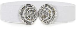 QUEEN HELENA Cintura Elastica Gioiello con Gancio Sottile Fina Elegante Cinta Elasticizzata Casual a Fascia Senza Buchi Donna CI014