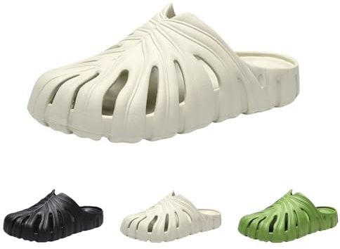 Monstera Slippers,Soft Non Slip Breathable Beach Monstera Slides,Unisex (White, Adult, Women, 7.5, Numeric Range, UK Footwear Size System, 8, Medium)