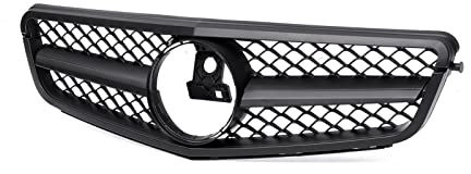 STRJUS Kühlergrille Für M&ercedes W204 B&ENZ C C200 C300 C43 C180 C350 C250 2007-2014 Sport Fronthaubengrill Racing Stoßstangengrill Diamond Style Tuning(1 AMG Matte Black)