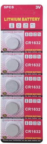 Lot de 5 piles bouton CR1632 3 V au lithium de rechange pour montres, calculatrices, télécommandes, jouets