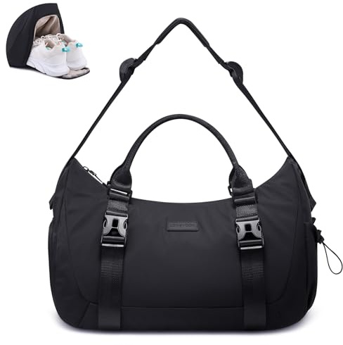 LOVEVOOK Borsa sportiva da donna e uomo, borsa da palestra, fissaggio per tappetino da yoga, borsa sportiva con scomparto per scarpe, borsa da nuoto, piccola borsa da viaggio, borsa per palestra