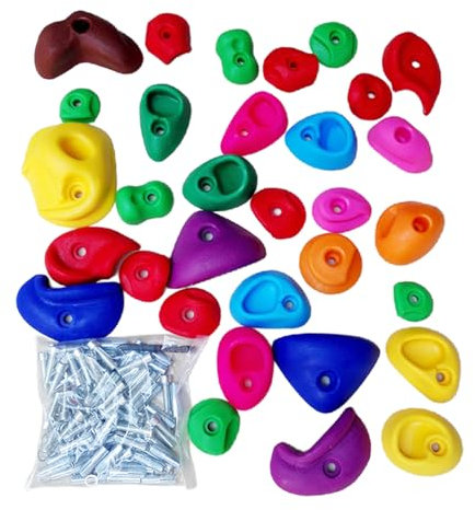 Generico Appigli per Parete da Arrampicata | Parete di Arrampicata Indoor per Bambini,Include Attacchi E Prese per Giocare in Casa, Palestra, Giardino O Campeggio