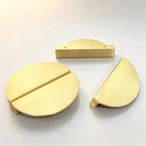 Senyucom Moderne Schrankgriffe aus Gold, 4er-Set, 2,5-Zoll-Halbmond | Aluminium Modern SchrankknöPfe mit Schrauben Aufrüsten von Schranktüren in Kleiderschränken, Bücherregalen, Küchen usw