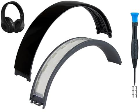 SOULWIT Archetto Copri Superiore e Inferiore per Beats Studio 3 e Studio 2 Cablate e Senza Fili Cuffie, Ricambio Imbottitura Cuffie Fascia Headband Band in Silicone e Plastica Resistente