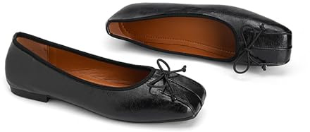 Genérico Bailarinas Cómodas para Mujer, con Punta Cuadrada Cerrada Y Lazo, Zapatos De Vestir Informales Y Elegantes Sin Cordones