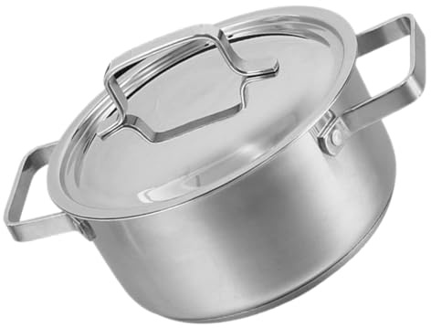 VALICLUD Casserole Acier Inoxydable Pot à Soupe Multifonction pour Usage Fond Épais Compatible Induction et Restaurant
