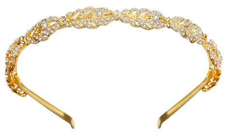 Homoyoyo Couronne Mariage Dorée et Filles Bandeau Cheveux Mariée Élégant et Chic Accessoire Cérémonie Tête avec Bijoux pour Mariage et Fêtes