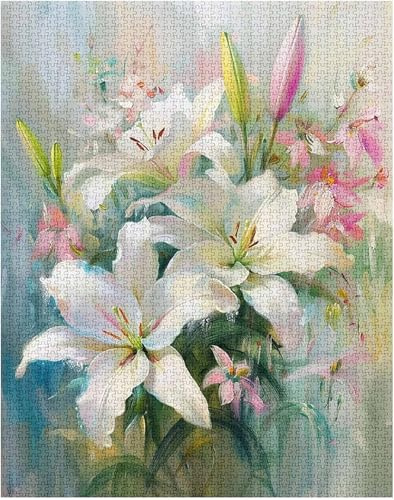 Puzzle 520 Teile Erwachsene Weiße Lilie, Kreative Unterhaltung, Herausforderndes Rätsel, Spaß, Klassisches Puzzle 52 x 38 cm 520 Teile Puzzle