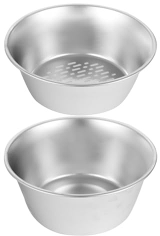 Toyvian Passoire à Légumes en Inox 16,5 Cm avec Panier D’égouttage Intégré, Passoire Alimentaire à Mailles Fines pour Fruits et Riz, Accessoire Cuisine Pratique et Solide