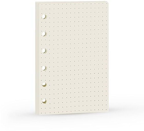 Harphia Recambio para planificador A7, diseño de puntos, con 6 agujeros, inserciones para planificador de matriz de puntos A7 para Filofax, tamaño de bolsillo, papel de 100 g/m², 12,5 x 8,2 cm
