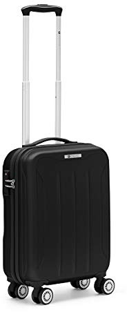 R Roncato Trolley Cabina Bagaglio a Mano Serie Flight, Ideale per Voli Low Cost 55cm, in ABS 100%, Colore Nero