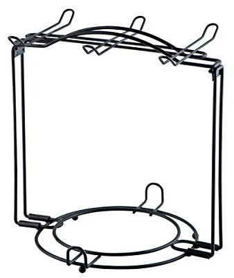YOLIFE Tea Cups Suacers Display Stand, Disassemble Holder with 6 Hooks for Coffee Mugs Cups, Iron Rack, Matte Black