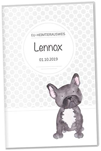 OLGS EU-Heimtierausweis Hülle Haustiere Tierausweis Schutzhülle Geschenkidee personalisierbar mit Namen und Geburtsdatum (Lennox, EU-Heimtierausweishülle personalisiert)