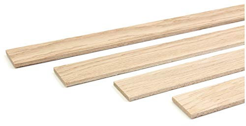 wodewa - Listello da parete in legno di quercia strutturata naturale, 1 m, 30 x 4 mm, modanatura decorativa per rivestimento parete, soffitto, pavimento, fai da te