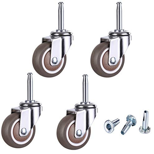 Zlovne 4X Caster Räder,Lenkrollen,Möbelrollen,M8x38mm Montagestange,Geeignet für Kinderbett,Möbel,Mobilen Ausstellungsstand