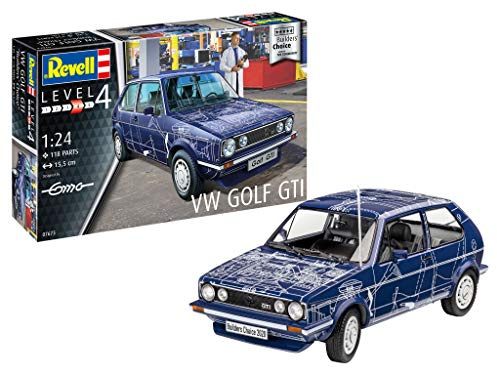 Revell RV07673 07673 VW Golf GTI Builders Choice Kit de modelo de plástico escala 1:24, sin pintar
