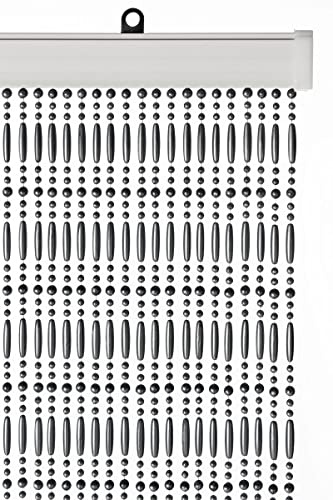 Wicotex Perlenvorhang GRAU (100x240cm) Insektenschutz Perlen - Fliegenvorhang - Balkontür Fliegengitter - Terrassentür