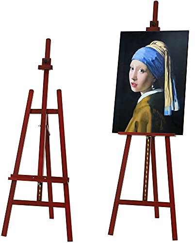 VISWIN A-Rahmen Staffelei Holz Groß, 145-193cm H, Hält Leinwand bis zu 109cm, Höhenverstellbare Buchenholz Dreibein Staffelei Groß, Leinwand Ständer für Malen, Hochzeit, Künstler, Erwachsene, Anfänger