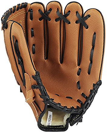Children Teens Softball Baseball Gloves Soft PU Leather Batting Glove Thickening Pitcher Softball Gloves Left Hand Catcher's Mitt Practicing Training Competition Gloves 9.5Inch/11.5Inch