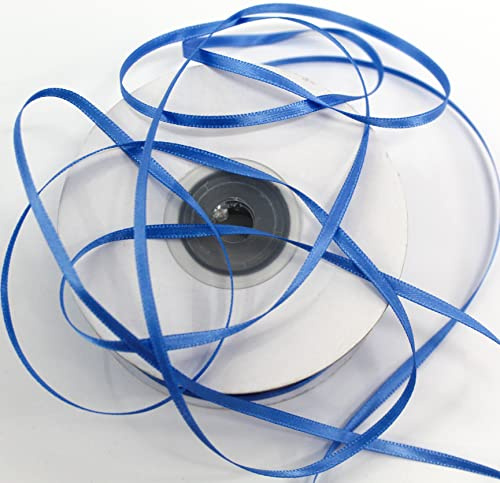 CaPiSo 100m Satinband 3mm Schleifenband Geschenkband Dekoband Satin Hochzeit Weihnachten Weihnachtsband (Azurblau)