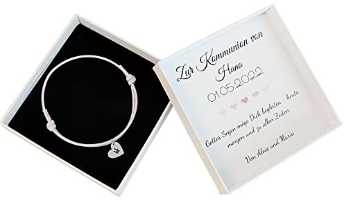 Kommunion Geschenk Mädchen personalisiert, Armband mit Geschenkbox, Kommunionsgeschenk, Geschenkidee Konfirmation