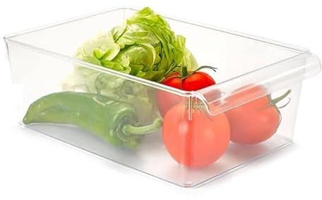 CABLEPELADO - Organizador de Verduras para frigorifico de plastico - Caja refrigerado - Almacenamiento Verduras- Cocina - Despensa - Armario - Bodega - Color Transparente