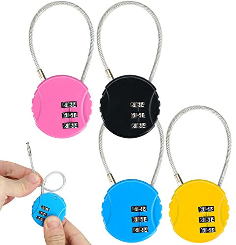 4 piezas Candado Maleta Viaje, Candados, Candado Numerico, Candado Combinacion Taquilla, Candado Mochila, Candado 3 Digitos, Candados Pequeños, para Maletas Viaje Mochila Equipaje, Taquilla