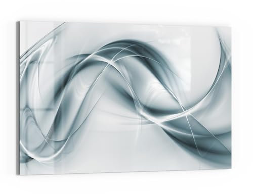 DEQORI Glas-Magnettafel | 60x40 cm groß | Motiv Chrom Schwingungen | Memo-Board aus Glas | Magnetboard inkl. Magnete, Stift & Tuch für Küche & Büro | Tafel magnetisch & beschreibbar