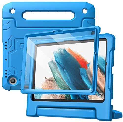 JETech Barnfodral för Samsung Galaxy Tab A8 10,5, Inbyggt Skärmskydd, Blå | För SM-X200/X205/X207 2022 Modell, Handtagsstativ, Stötskyddad Full-Body Skydd, Barnvänlig Design