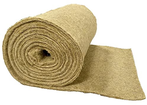 Pemmiproducts Hanffilzrolle 0,6 x 15m, 10mm dick (12,00€/m²), Hanfdämmung, Trittschalldämmung, Akustikvlies, Schallschutz, nachhaltiger Dämmstoff, Thermo Hanf, Isolierung, Wämedämmung, Hanfmatte