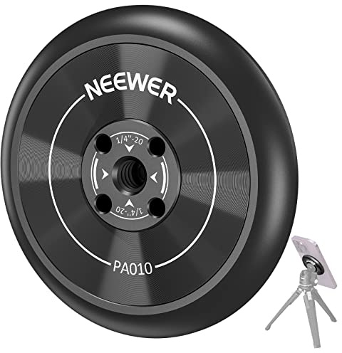 NEEWER Magnetic Phone Tripod Mount Adapter with 1/4 Holes Compatible with iPhone MagSafe Selfie Stick for 15 Pro Max 15 Plus 14 13 12 Pro Max Mini, Phone Holder for Ring Light Video Recording, PA010