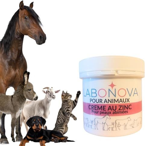 Crème au Zinc pour Animaux 200 mL– Peaux abimées – Protection de la peau – Chevaux, ânes, chiens, ânes, chèvres, moutons. Zinc oxide cream