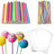 Palitos Cake Pops 100 Pzs Palos Cake Pops con 100 Pzs Bolsas Celofan Transparente y 100 Pzs Alambre Cerrar Bolsas Cake Pop Bolsas de Plastico Transparentes para Lollies ​Hacer Galletas Chocolate