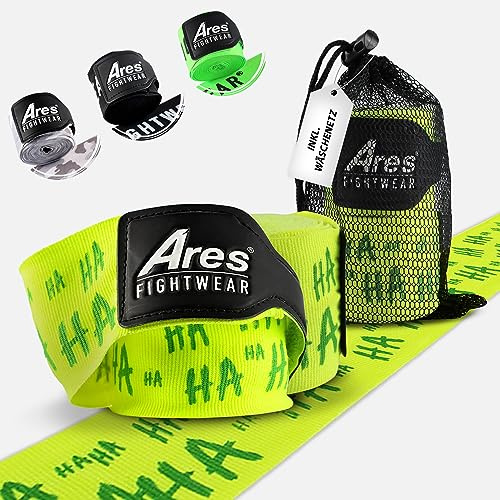 Ares Fightwear® Professionell bandageboxning, set om 2 [4,5 m] inkl. tvättnät I Maximalt skydd och stadigt grepp tack vare flexfitmaterial I Boxbandage för säkra strider I Box bandage för män och